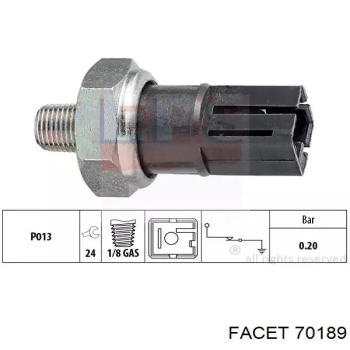 Купить 70189 Facet Датчик давления масла
