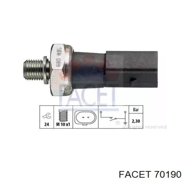 Indicador, presión del aceite 70190 Facet