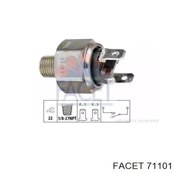 Датчик включения стопсигнала 71101 Facet