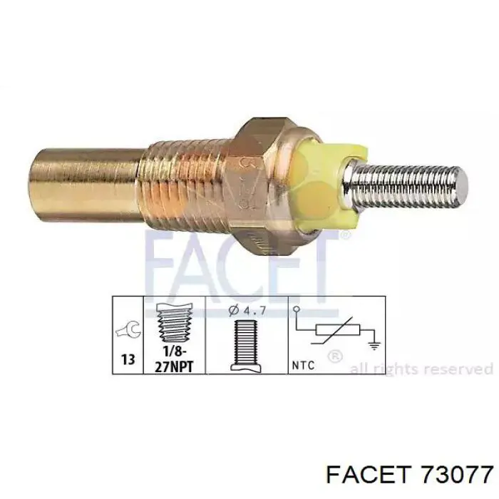 Датчик температуры охлаждающей жидкости 73077 Facet