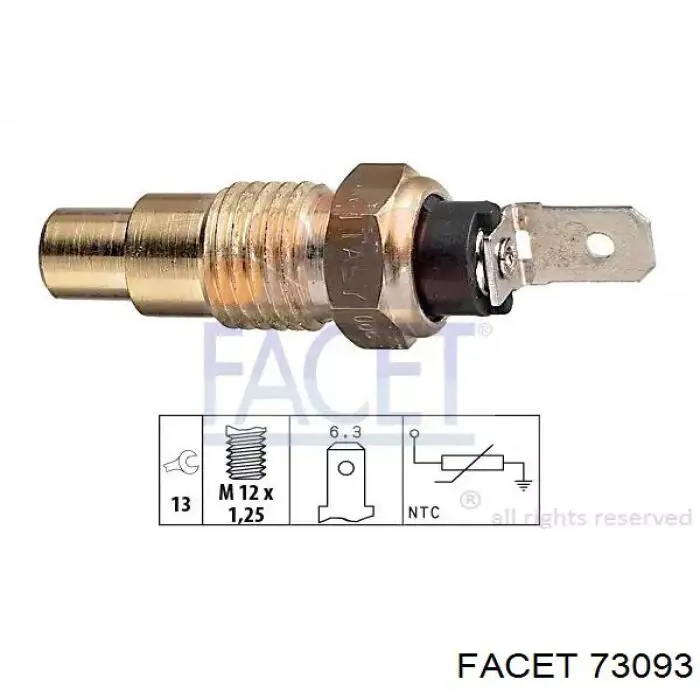 Купить 73093 Facet Датчик температуры масла двигателя