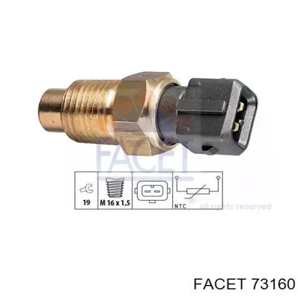 Датчик температуры охлаждающей жидкости 73160 Facet