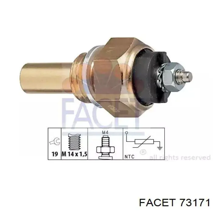 Датчик указателя температуры охлаждающей жидкости Facet 73171 цена, от 6.20 USD