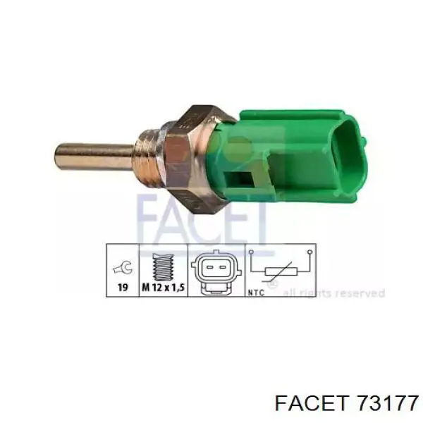 Датчик температуры охлаждающей жидкости 73177 Facet
