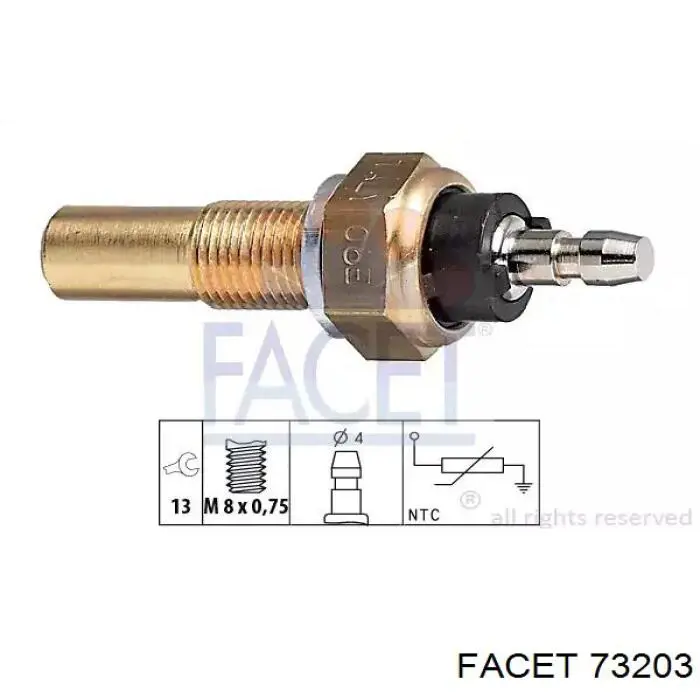 Датчик указателя температуры охлаждающей жидкости Facet 73203 цена, от 6.49 USD