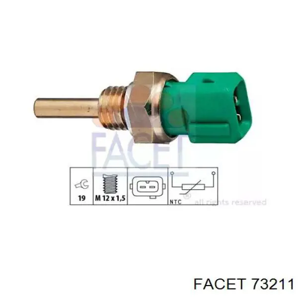 Sensor de temperatura del refrigerante 73211 Facet