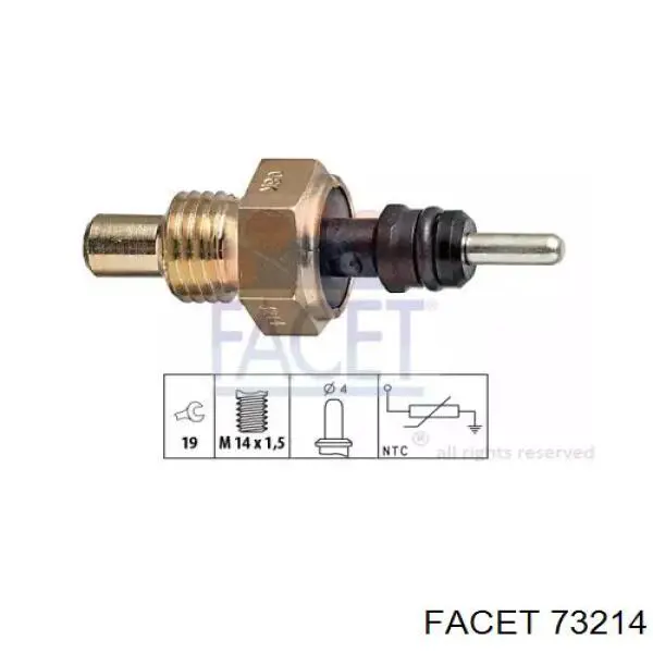 Датчик указателя температуры охлаждающей жидкости Facet 73214 цена, от 8.77 USD