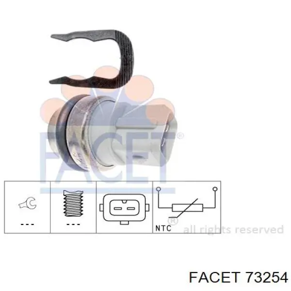 Sensor de temperatura del refrigerante, salpicadero 73254 Facet