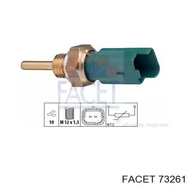 Датчик указателя температуры охлаждающей жидкости Facet 73261 цена, от 8.52 USD