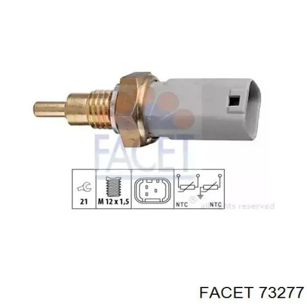 Датчик температуры охлаждающей жидкости 73277 Facet