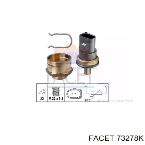 Датчик температуры охлаждающей жидкости 73278K Facet