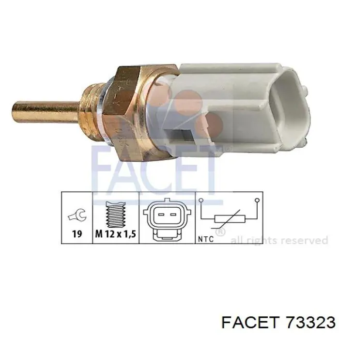 Sensor de temperatura del refrigerante, salpicadero 73323 Facet