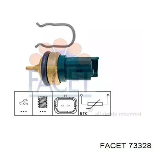 Sensor de temperatura del refrigerante 73328 Facet