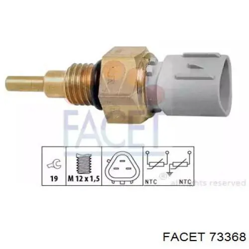 Sensor, temperatura del refrigerante (encendido el ventilador del radiador) 73368 Facet