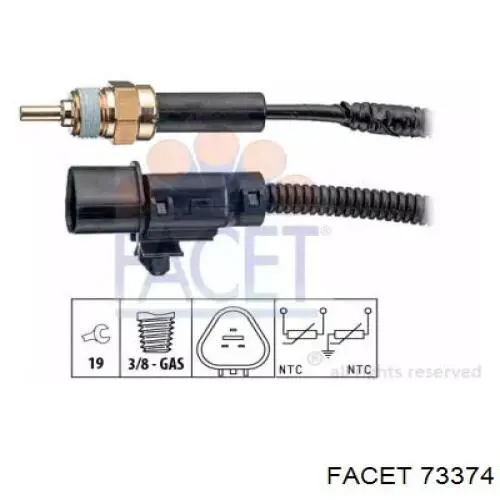 73374 Facet sensor de temperatura do fluido de esfriamento