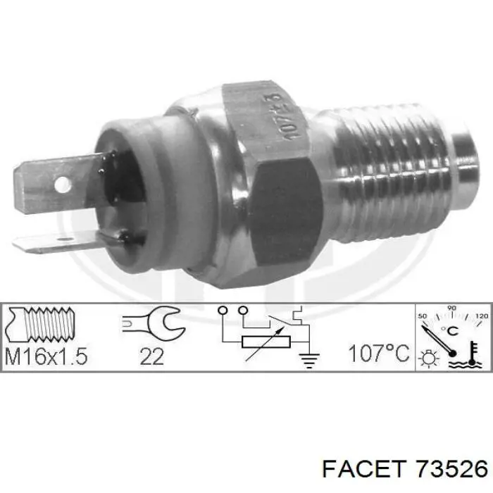 Sensor de temperatura del refrigerante 73526 Facet