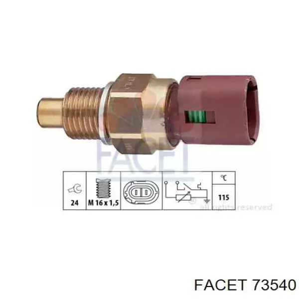 Датчик температуры охлаждающей жидкости 73540 Facet