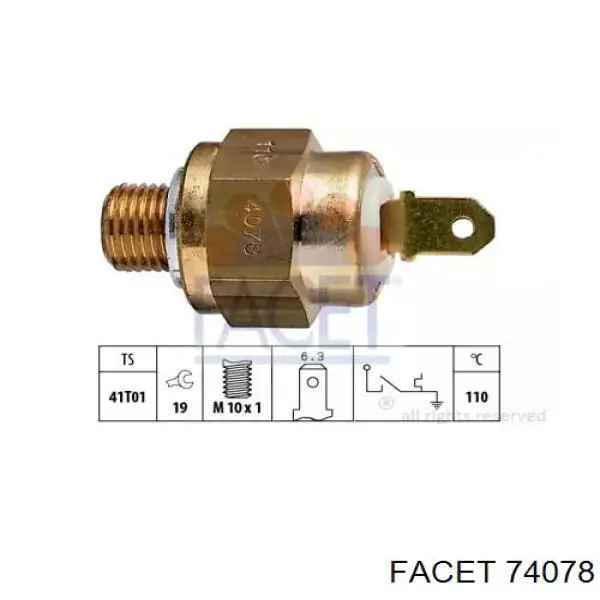 Датчик температуры радиатора Facet 74078 цена, от 5.80 USD