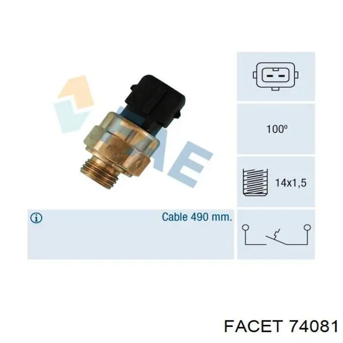 Sensor de temperatura del refrigerante 74081 Facet