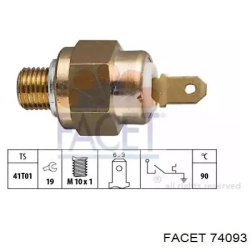 Датчик температуры охлаждающей жидкости 74093 Facet