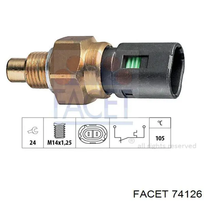 Купить 74126 Facet Датчик температуры охл.жидкости, на прибор