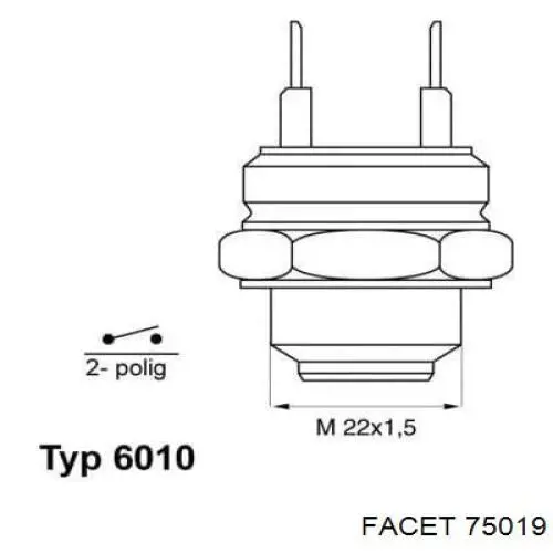 Датчик температуры радиатора Facet 75019 цена, от 6.78 USD