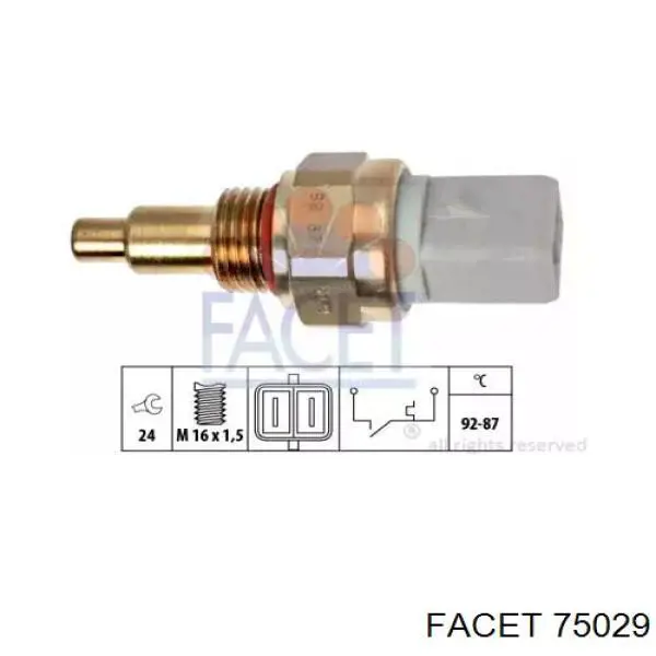 Датчик включения вентилятора радиатора 75029 Facet