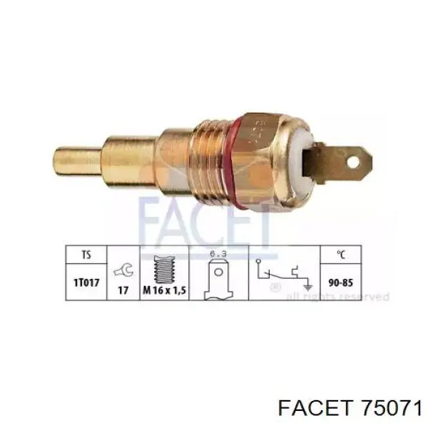 Датчик включения вентилятора радиатора 75071 Facet