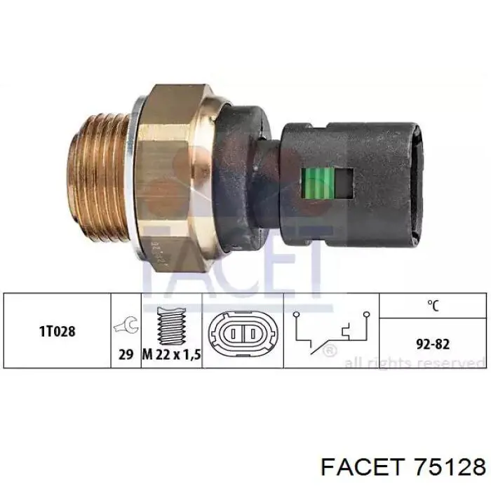 7.5128 Facet датчик температуры охлаждающей жидкости (включения вентилятора радиатора)