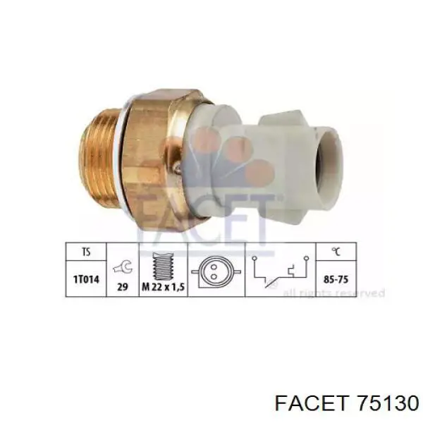 Датчик включения вентилятора радиатора 75130 Facet