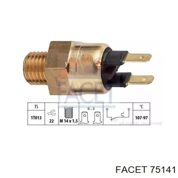 Датчик включения вентилятора радиатора 75141 Facet