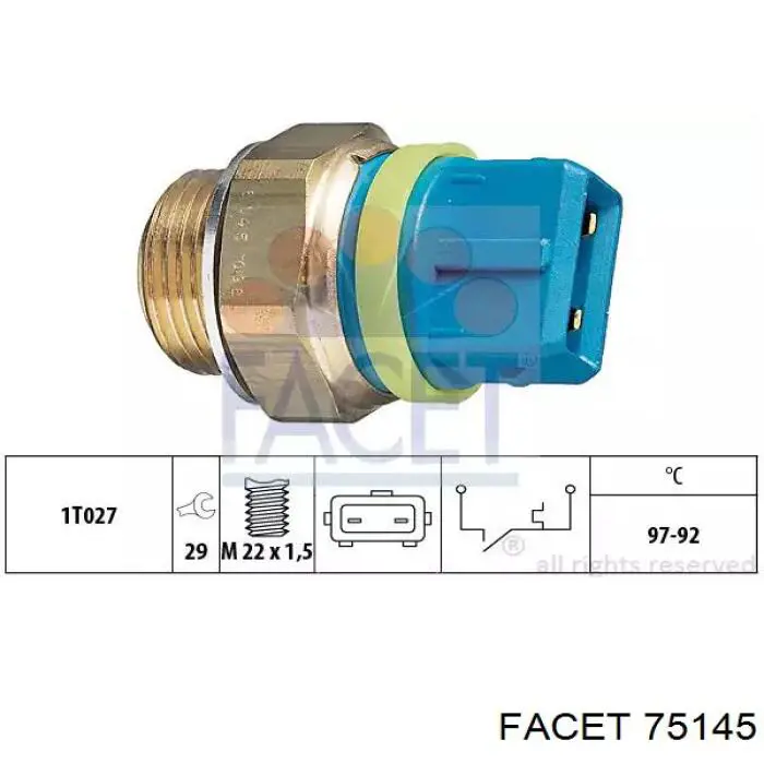 Датчик включения вентилятора радиатора 75145 Facet