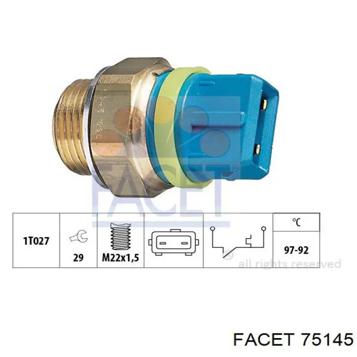 Sensor de temperatura del refrigerante, salpicadero 75145 Facet