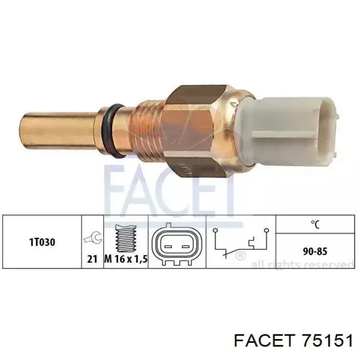 Датчик включения вентилятора радиатора 75151 Facet