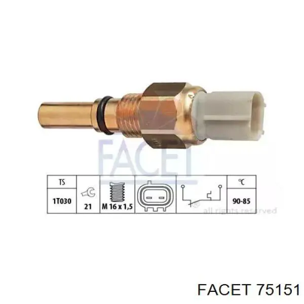 Interruptor de temperatura, ventilador del radiador 75151 Facet