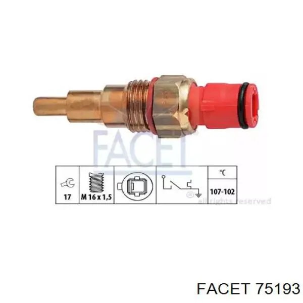 Датчик включения вентилятора радиатора 75193 Facet