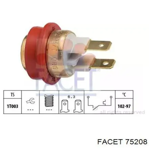 Датчик включения вентилятора радиатора 75208 Facet