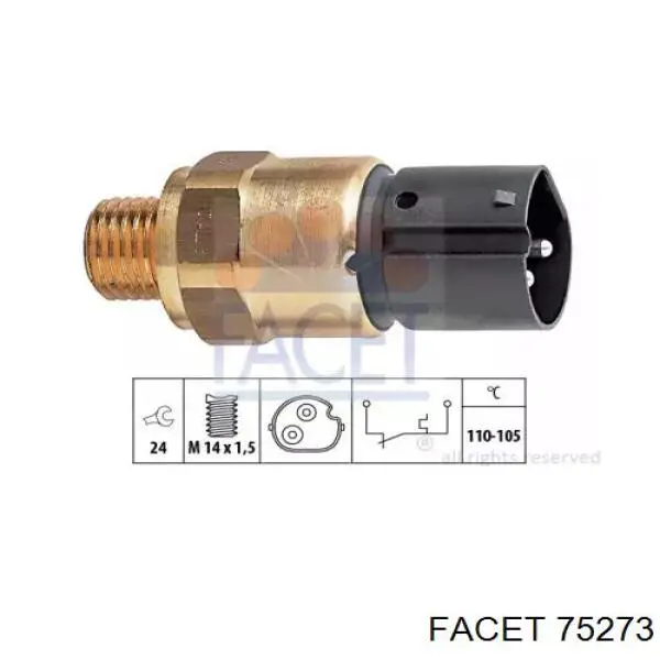 Датчик включения вентилятора радиатора 75273 Facet