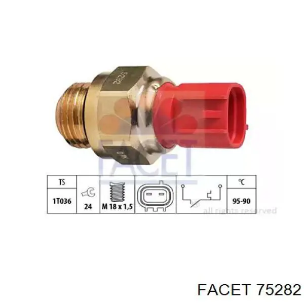 Датчик включения вентилятора радиатора 75282 Facet