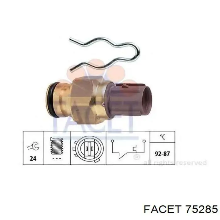 75285 Facet датчик температуры охлаждающей жидкости (включения вентилятора радиатора)