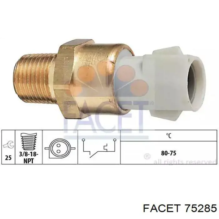 Датчик температуры радиатора Facet 75285 цена, от 12.87 USD