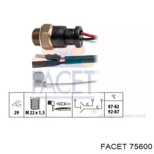 Датчик включения вентилятора радиатора 75600 Facet