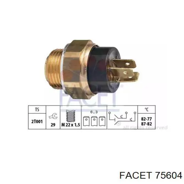 Датчик включения вентилятора радиатора 75604 Facet