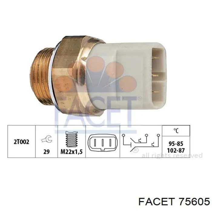 Sensor, temperatura del refrigerante (encendido el ventilador del radiador) 75605 Facet