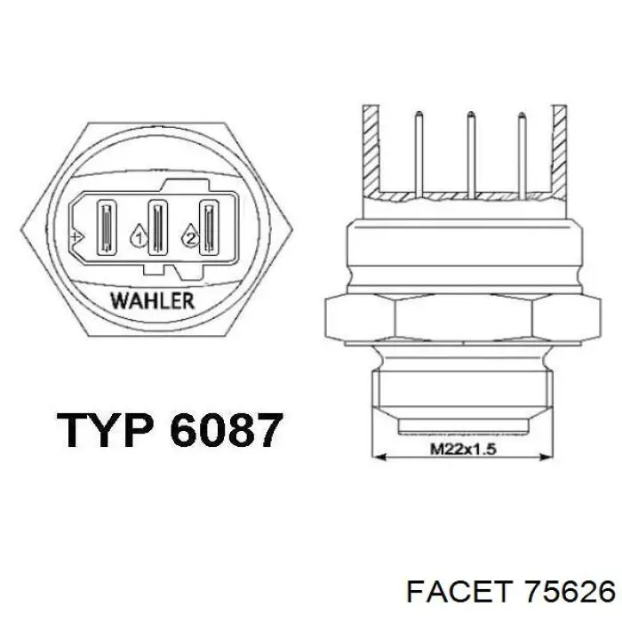Датчик температуры радиатора Facet 75626 цена, от 12.82 USD