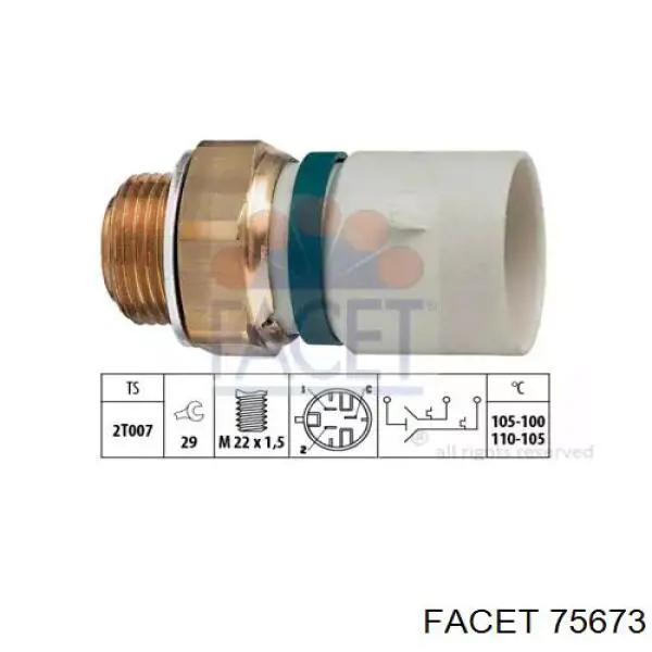 Датчик включения вентилятора радиатора 75673 Facet