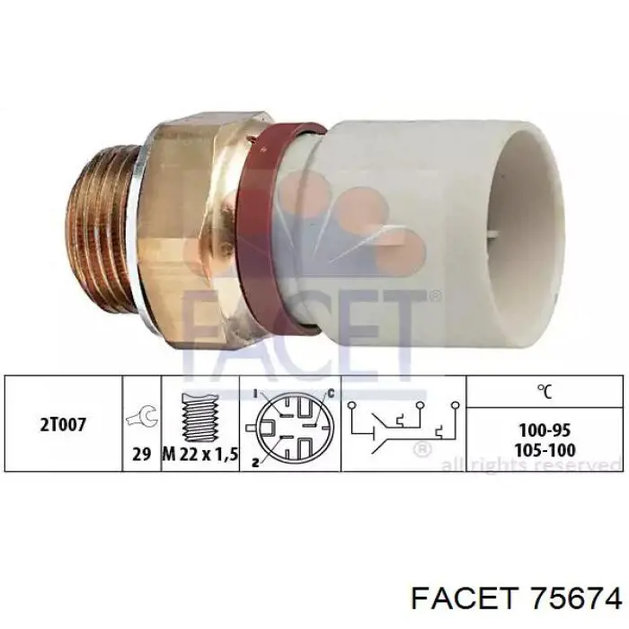 Датчик включения вентилятора радиатора 75674 Facet