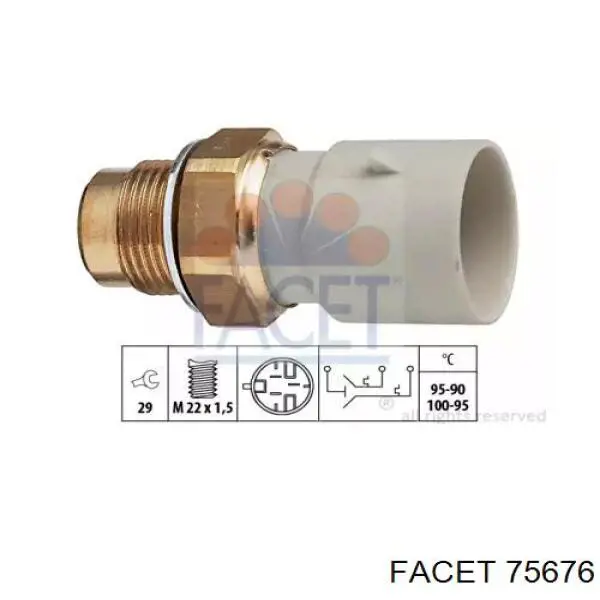 Датчик включения вентилятора радиатора 75676 Facet
