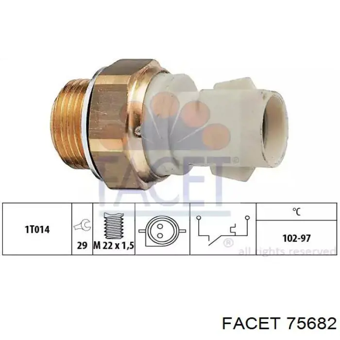 75682 Facet датчик температуры охлаждающей жидкости (включения вентилятора радиатора)