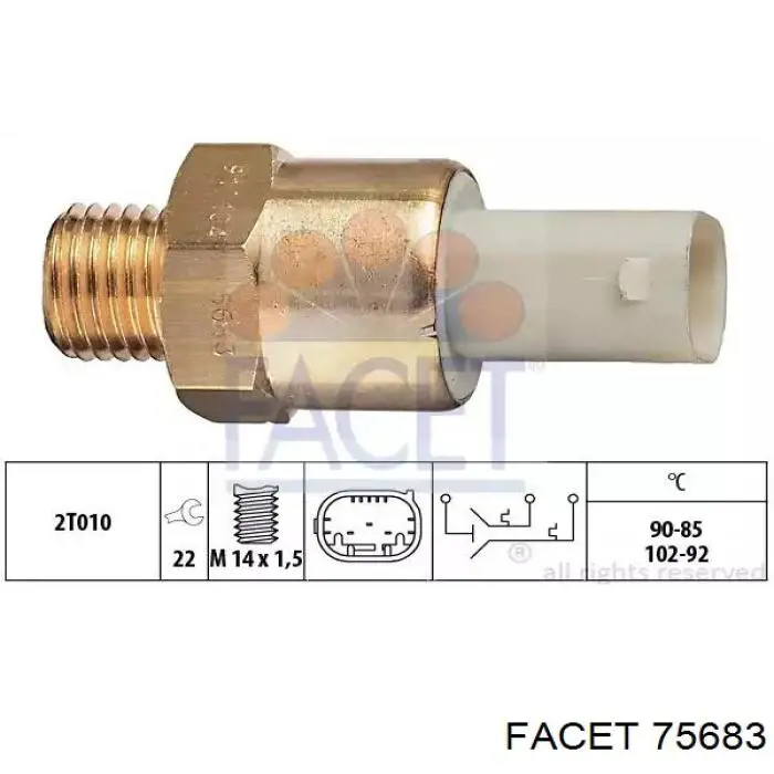 Датчик включения вентилятора радиатора 75683 Facet